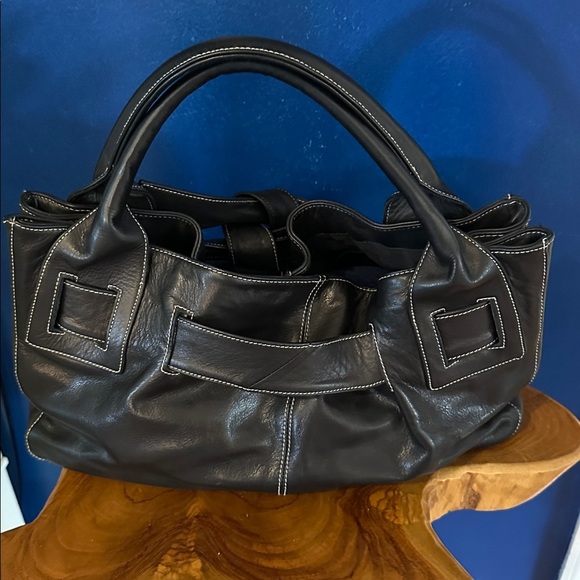 Women’s Perlina Elegant Italian Black Leather Bow Handbag - Picture 4 of 7